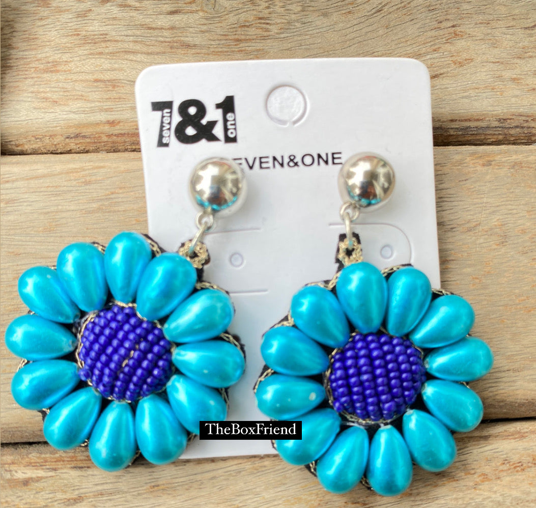 Sunflower beaded studs