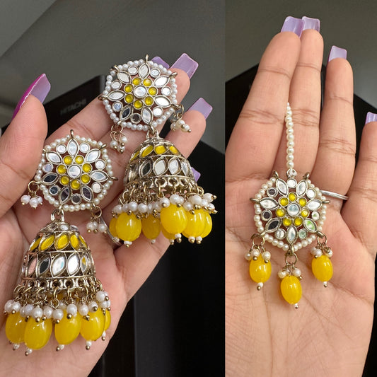 Mohini Jhumkas with Tika