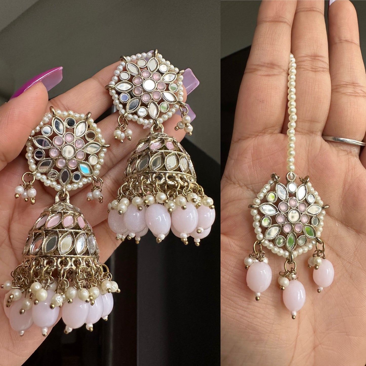 Mohini Jhumkas with Tika