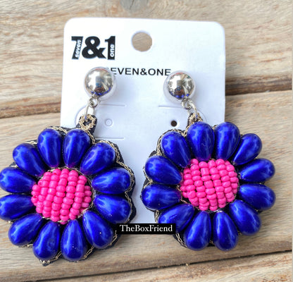 Sunflower beaded studs