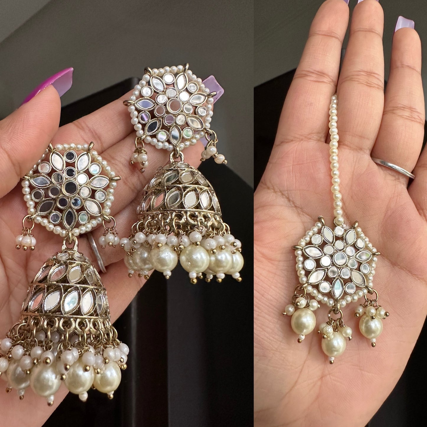 Mohini Jhumkas with Tika