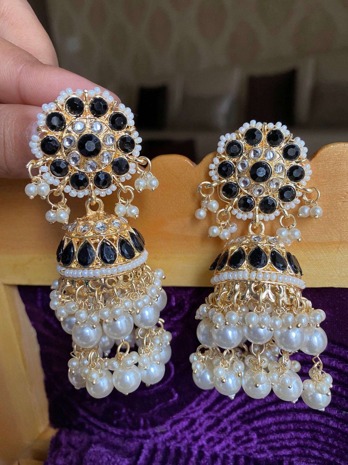 Dabbi work long earrings