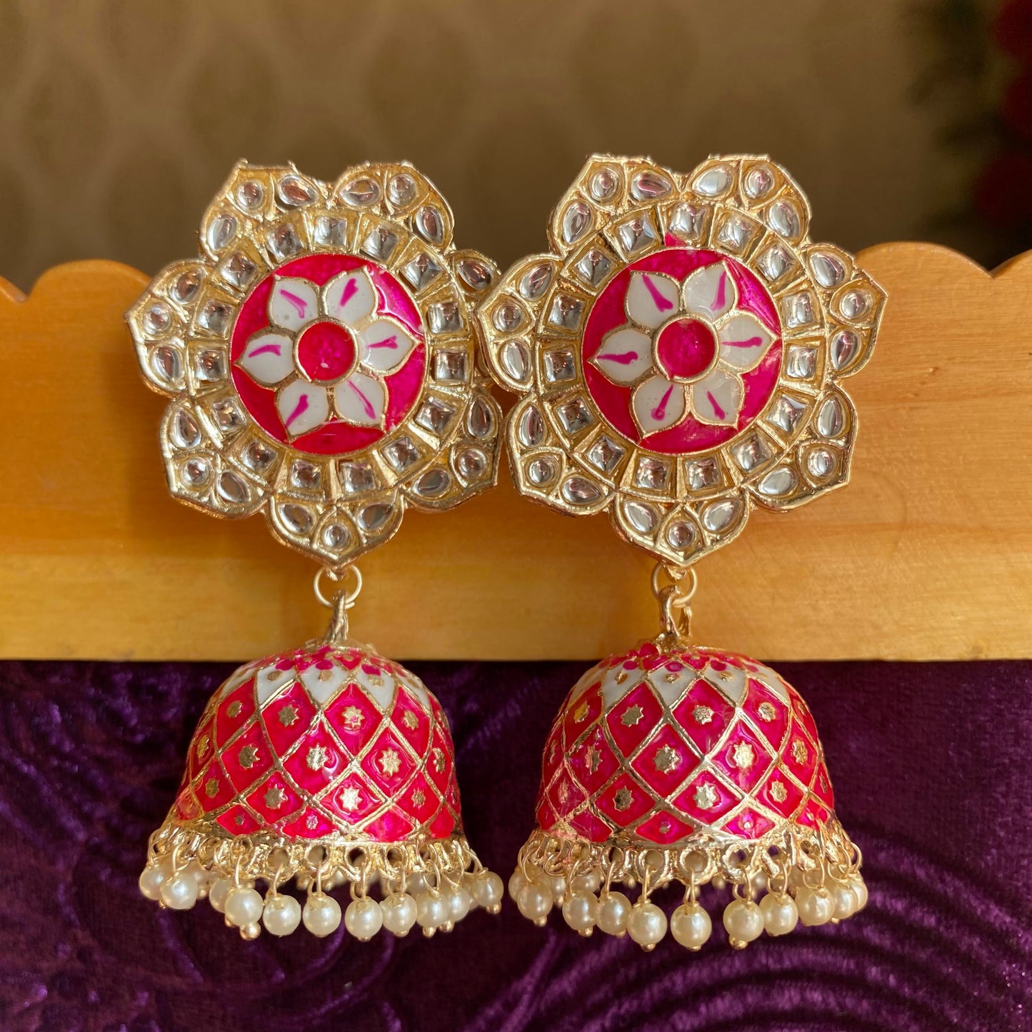 Phool Kundan Earrings