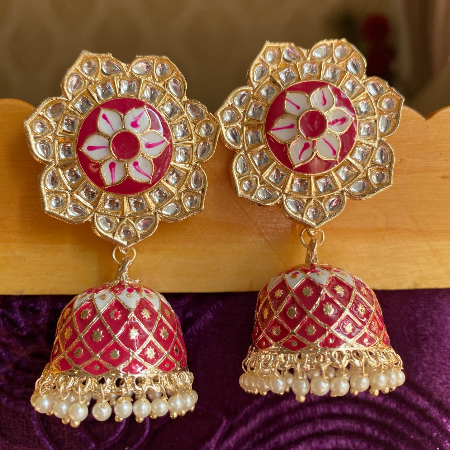 Phool Kundan Earrings