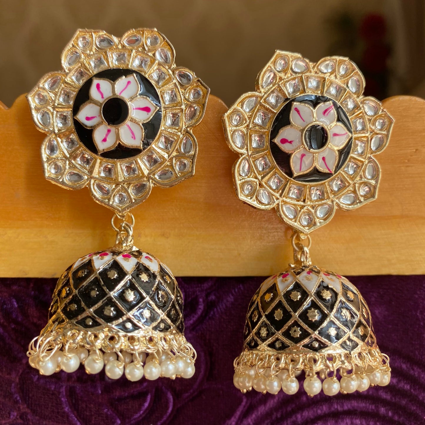 Phool Kundan Earrings