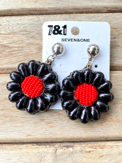 Sunflower beaded studs