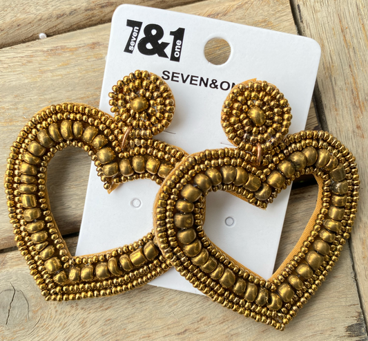 Golden heart earrings