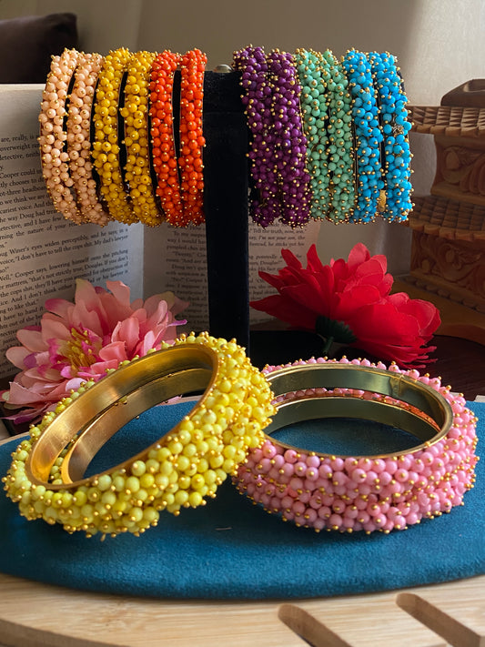 Colourful cluster bangle sets