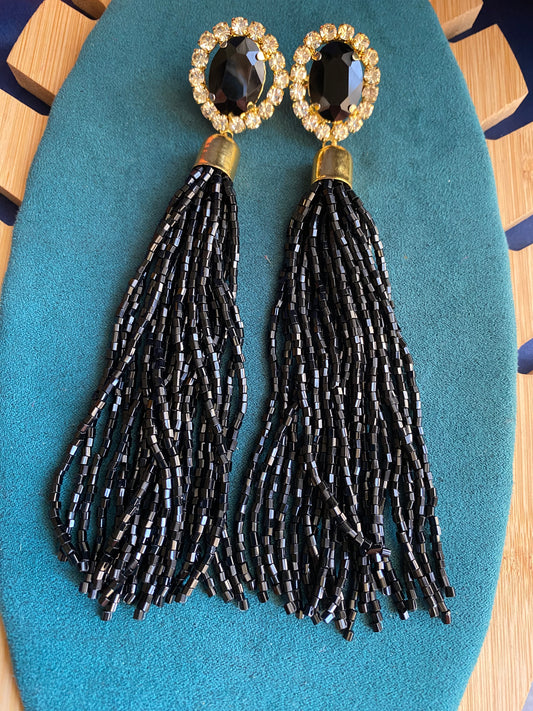 Black tassel hangings