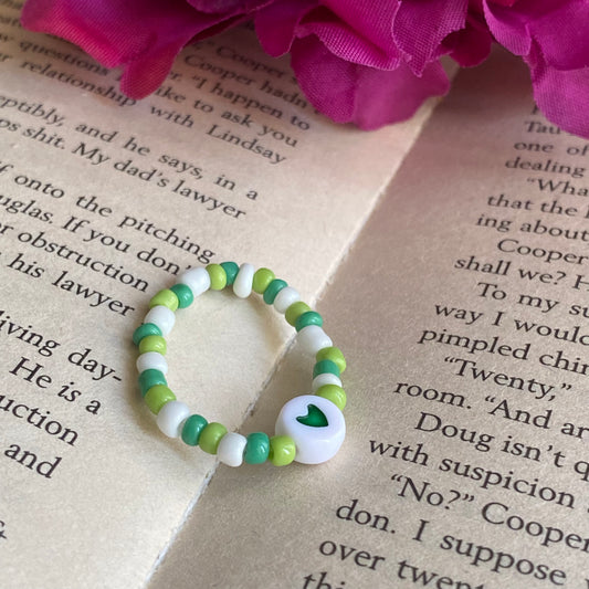 Beaded green ring