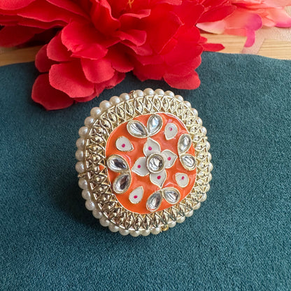 Meena Square Ring