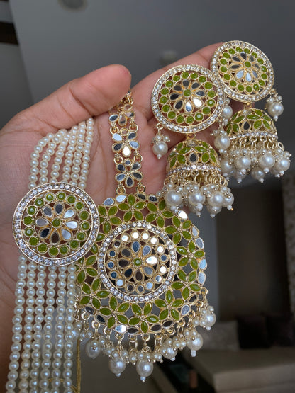 Kamya mirror set (Mehendi)