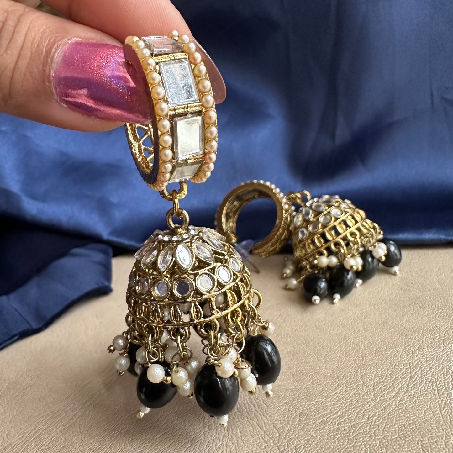 Preeta mirror jhumkas