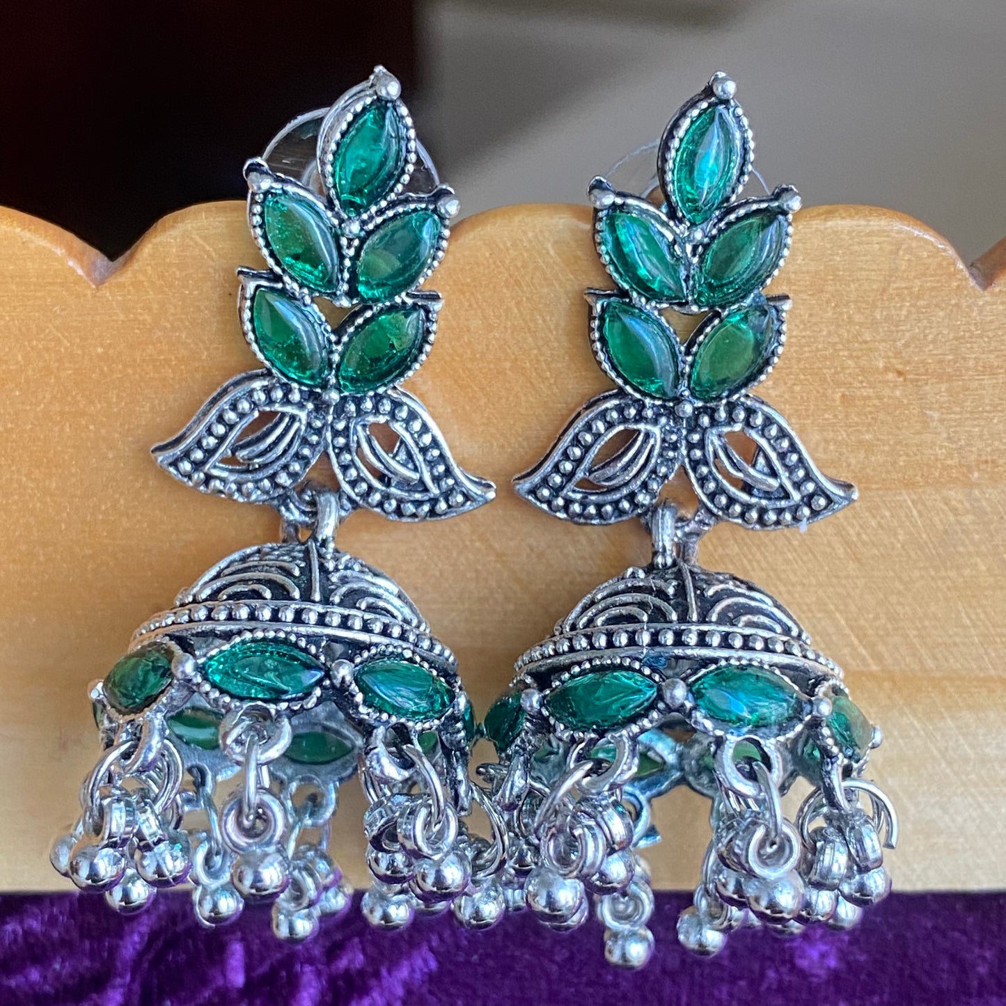 Leaf jhumkas