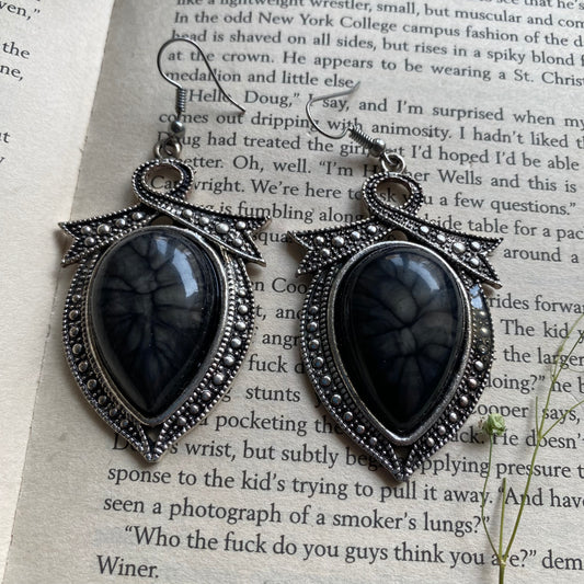 Black stone earrings