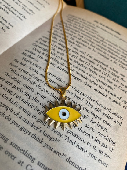 Yellow evil eye chain (Kids friendly)