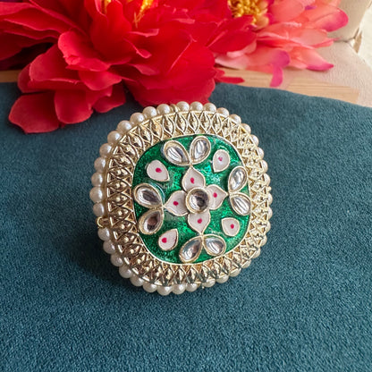 Meena Square Ring