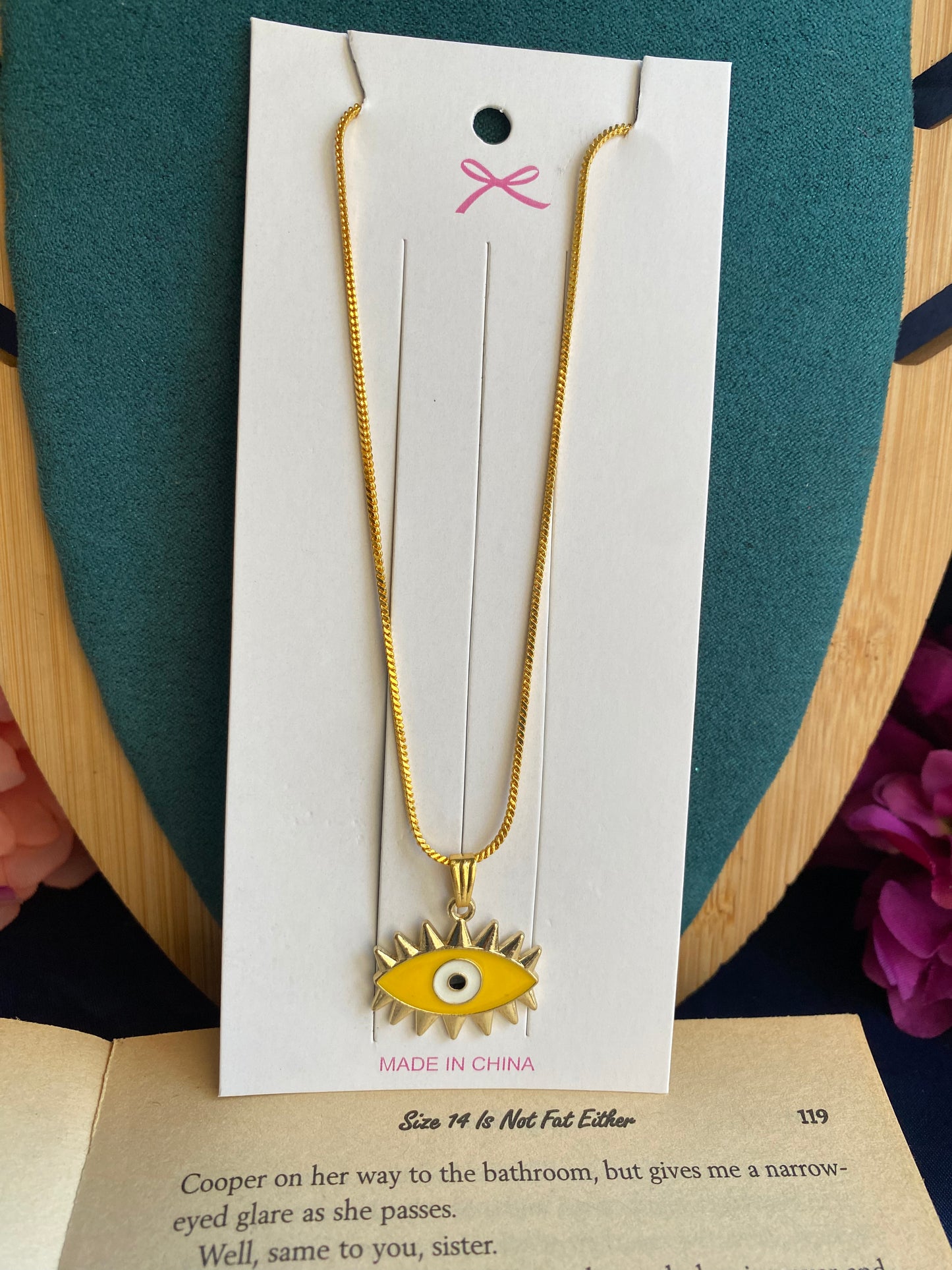 Yellow evil eye chain (Kids friendly)