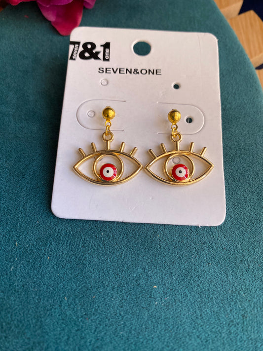 Evil eye red earrings