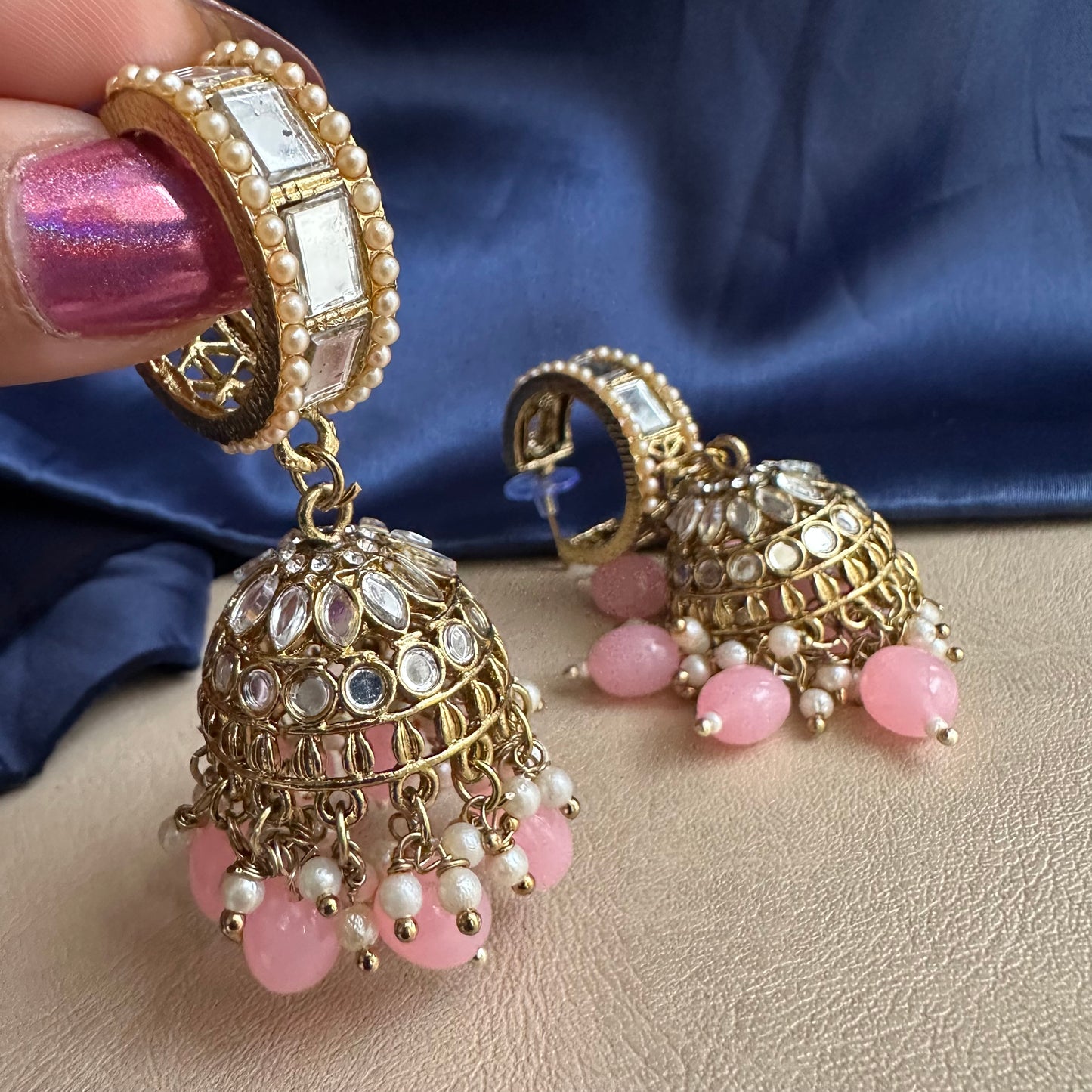 Preeta mirror jhumkas