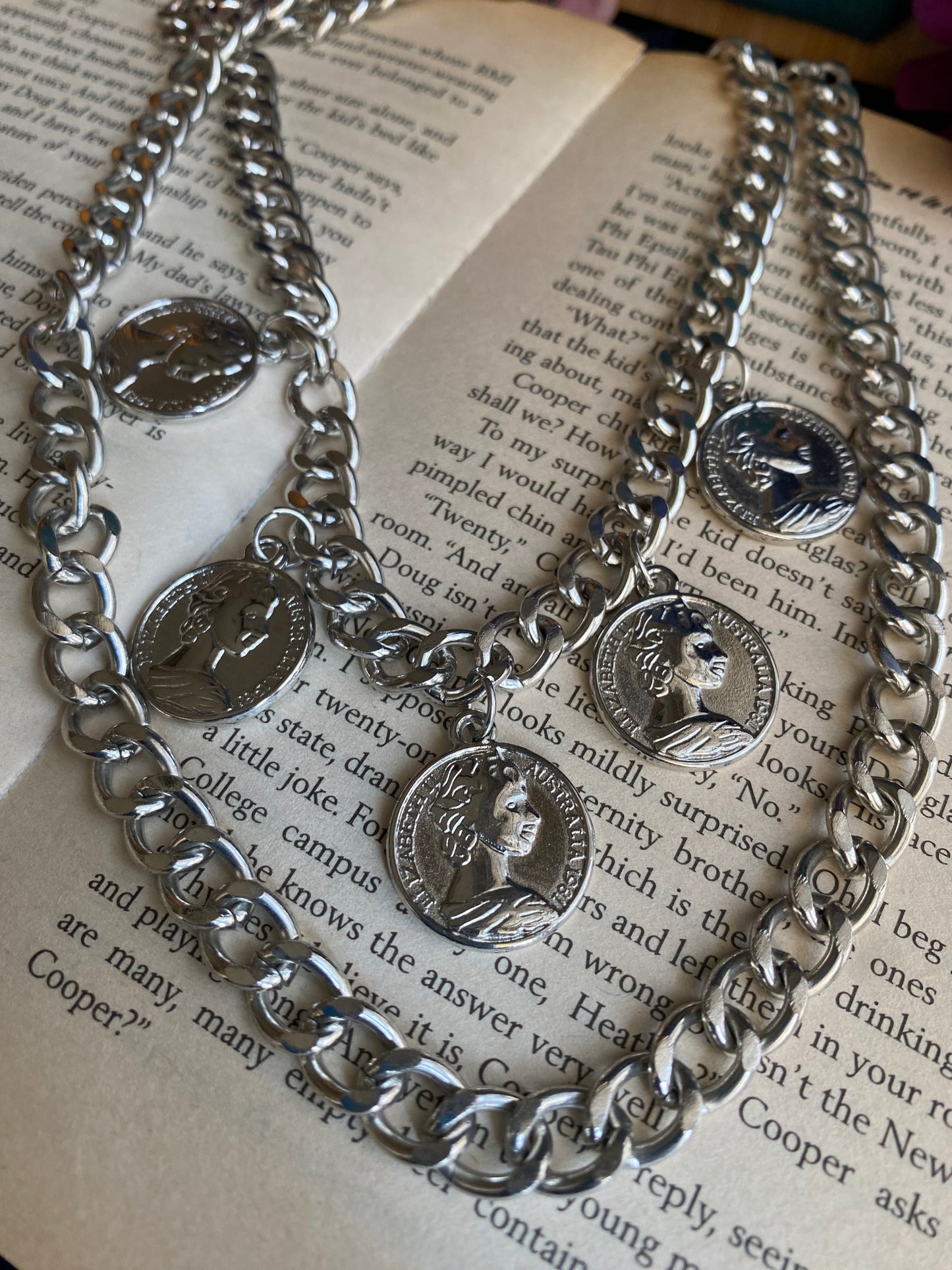 Silver coin chain