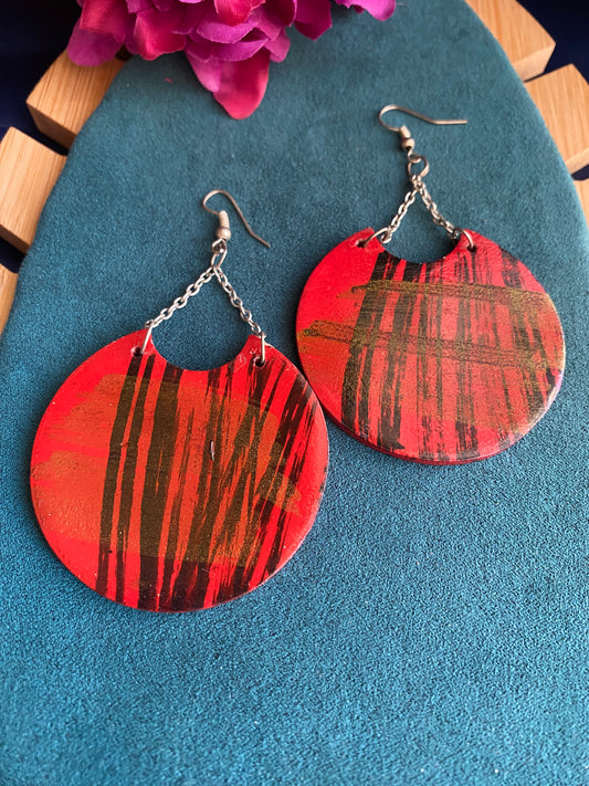 Wooden paint earrings