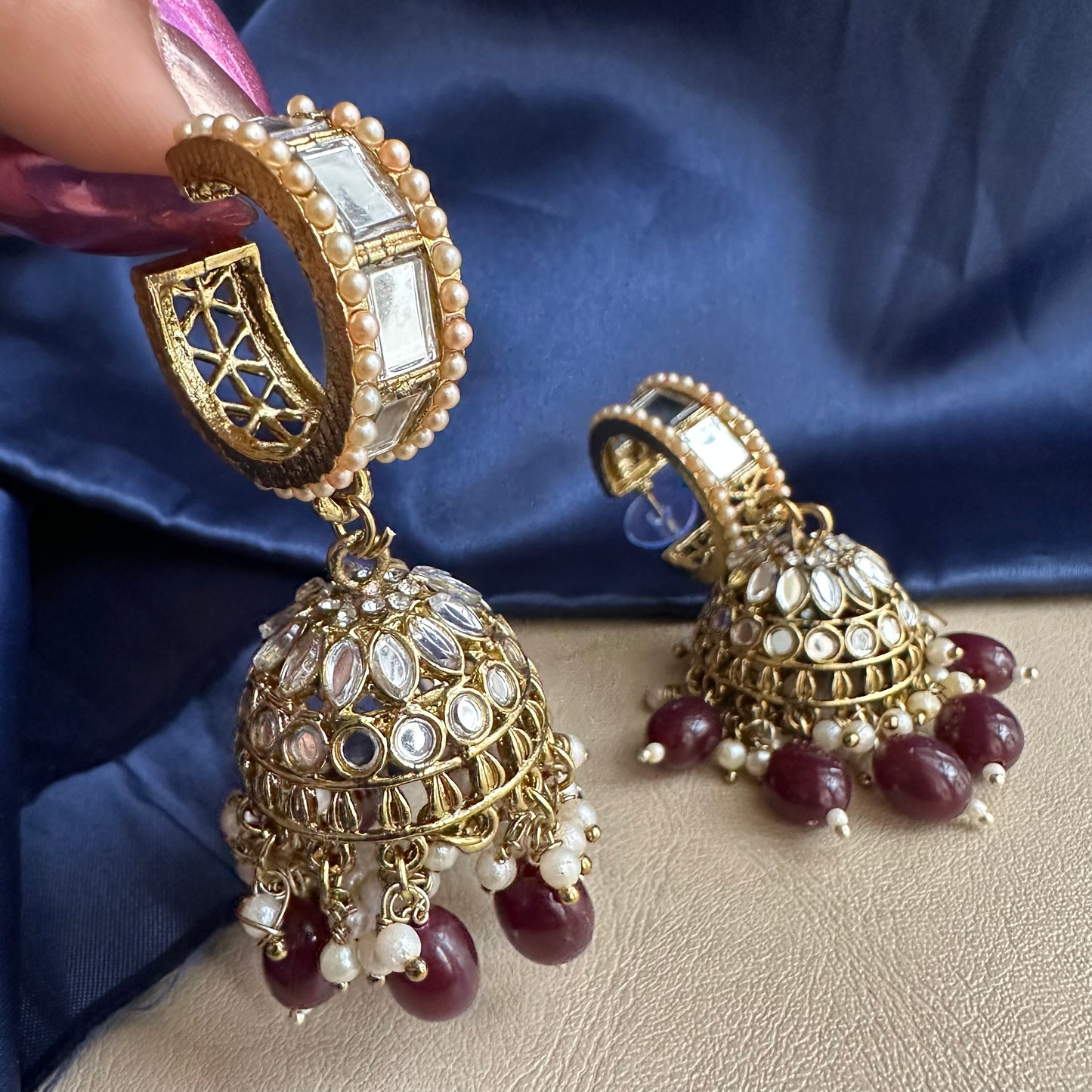 Preeta mirror jhumkas