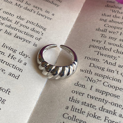 Silver croissant ring