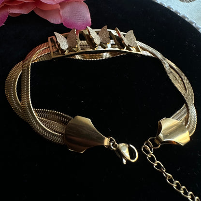 Matte Gold Butterfly Bracelet