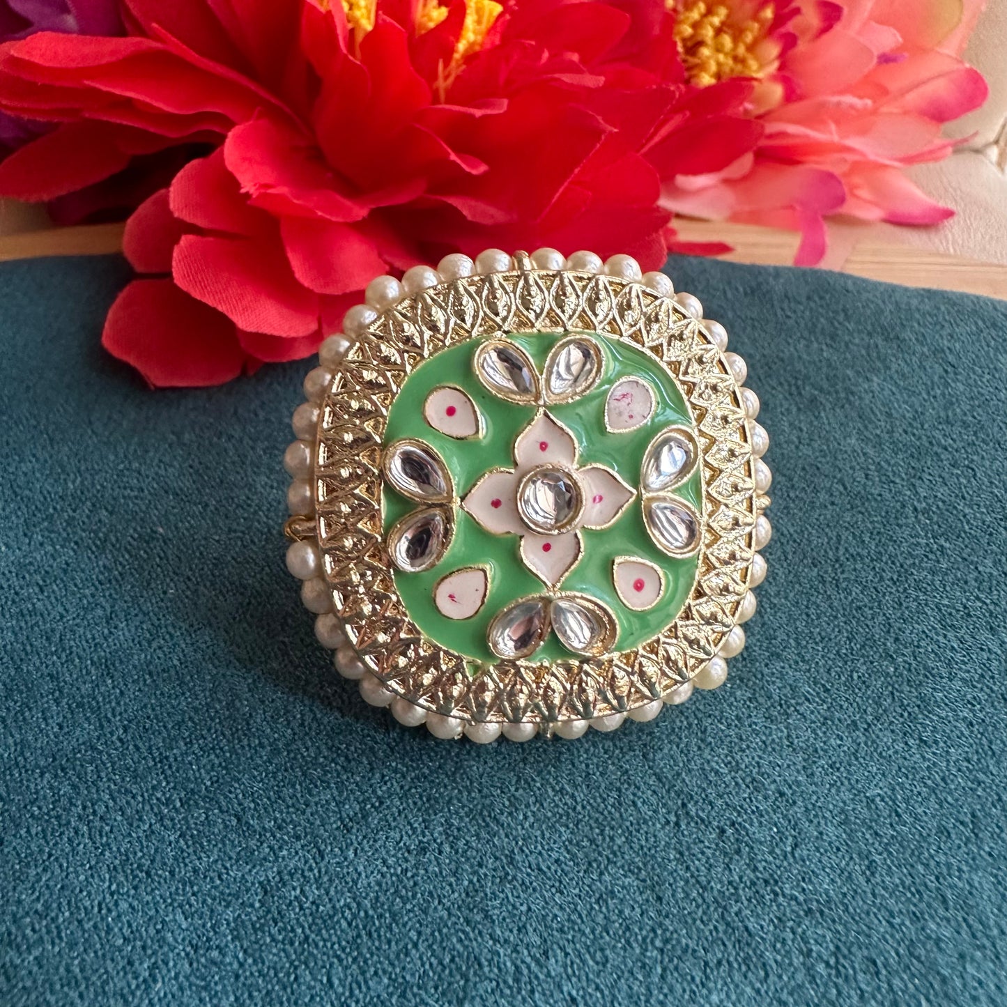 Meena Square Ring