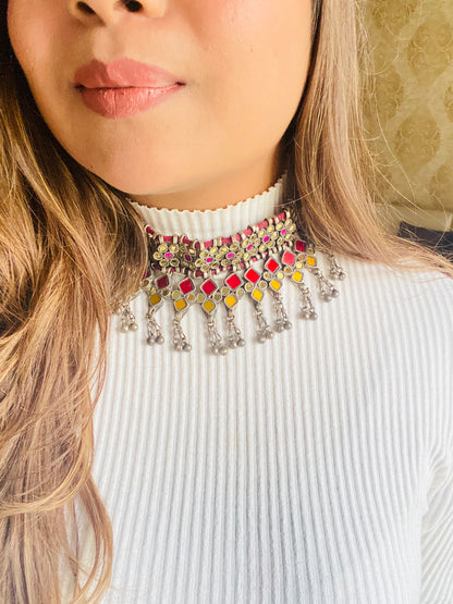 Red & Yellow Afghani choker