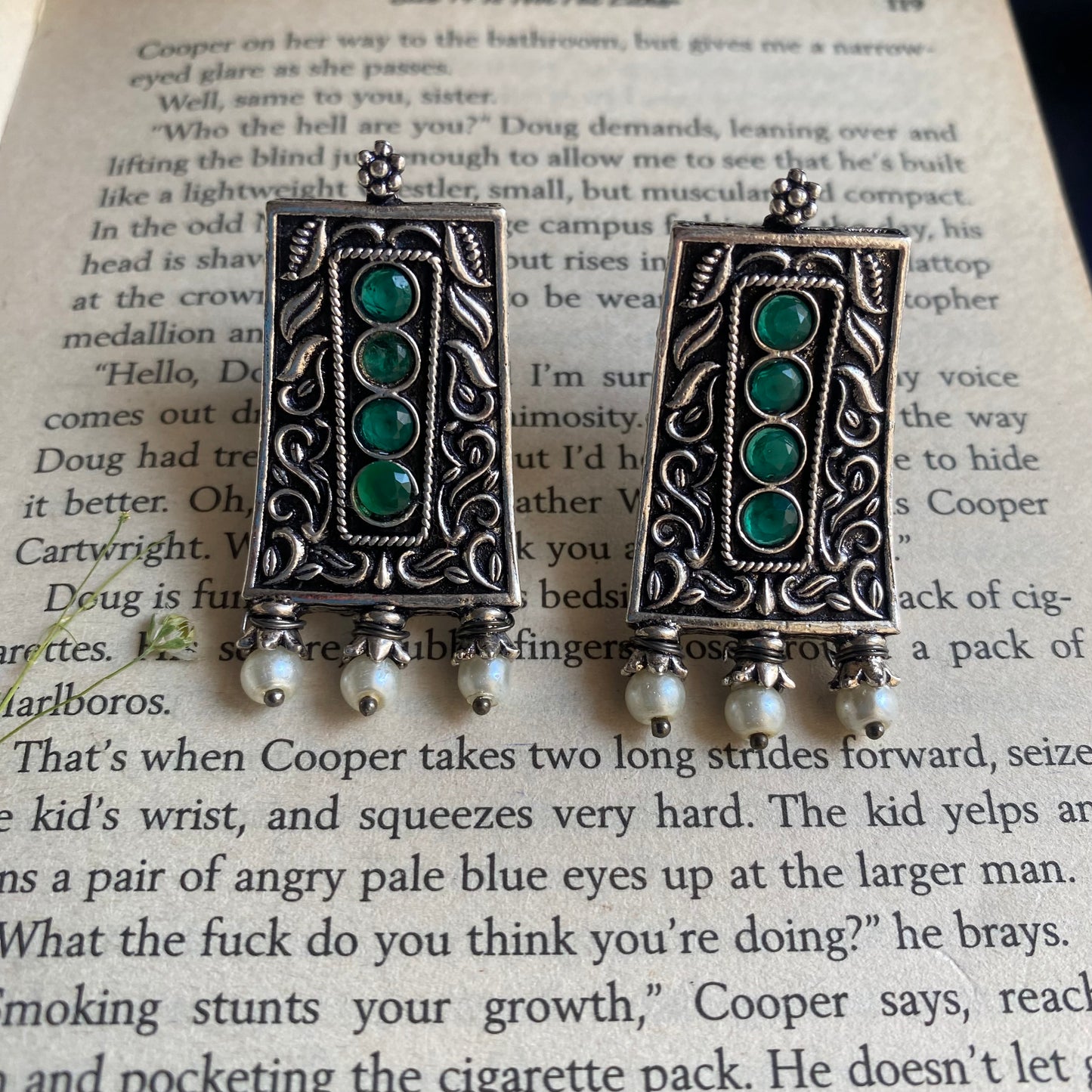 Rectangular oxidised studs