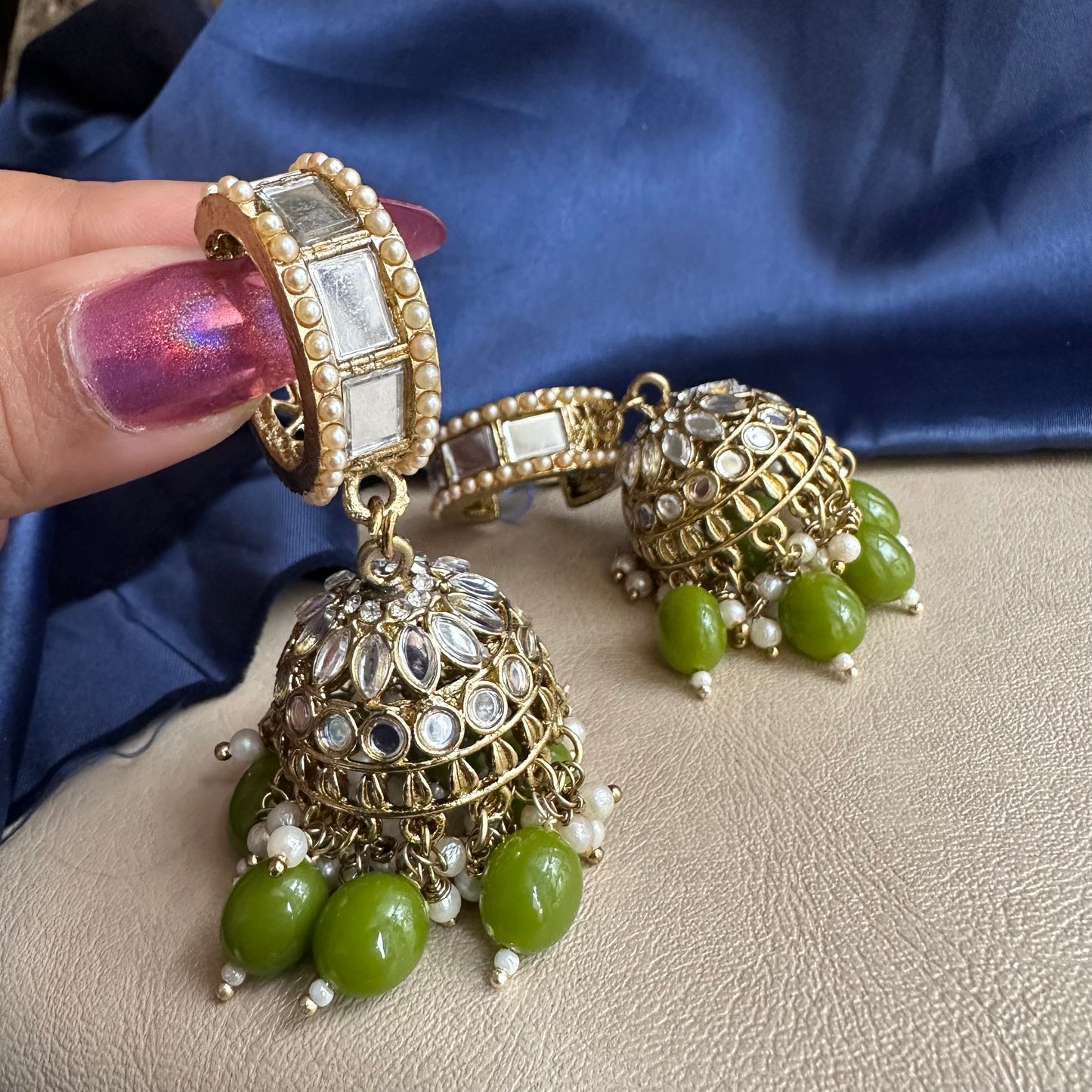 Preeta mirror jhumkas