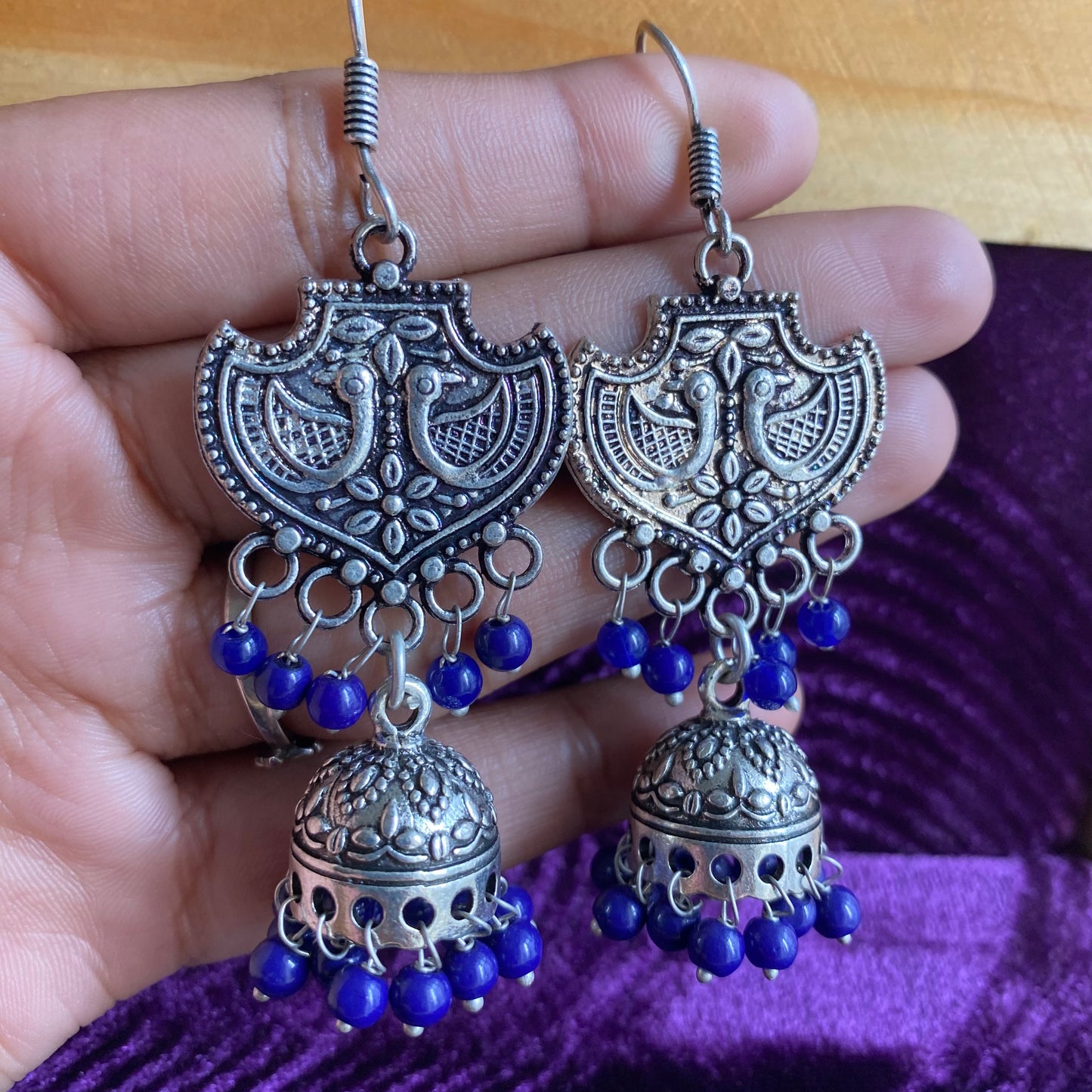 Blue beaded hangings