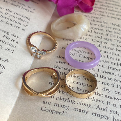 Butterfly Set of 5 trendy rings