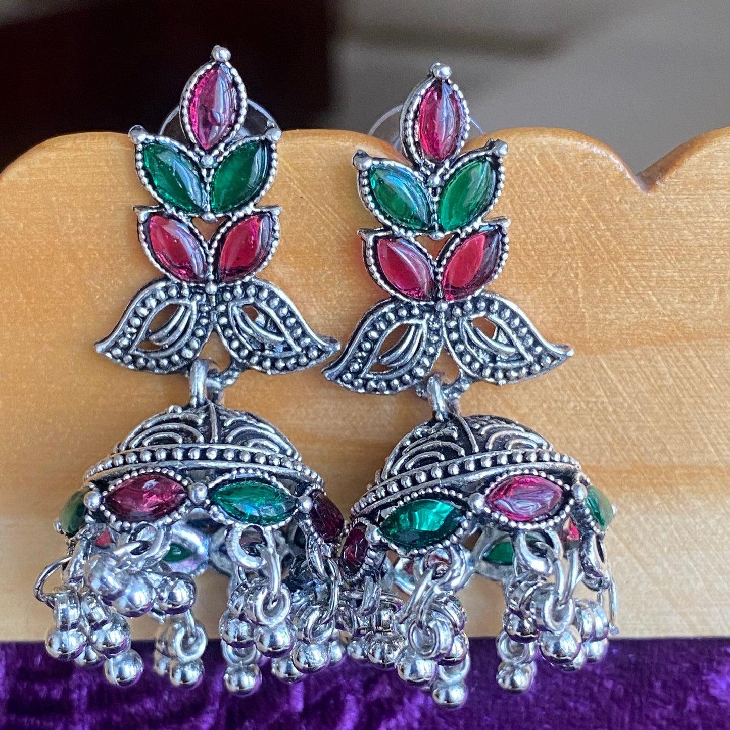 Leaf jhumkas