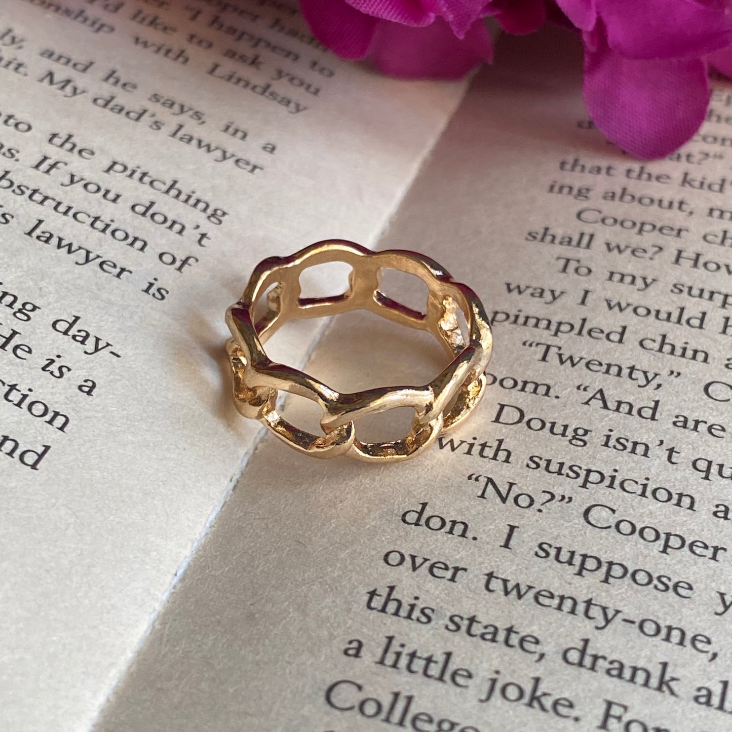 ROSE Set of 4 trendy rings