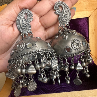 'Niti Taylor' oxidized jhumkas