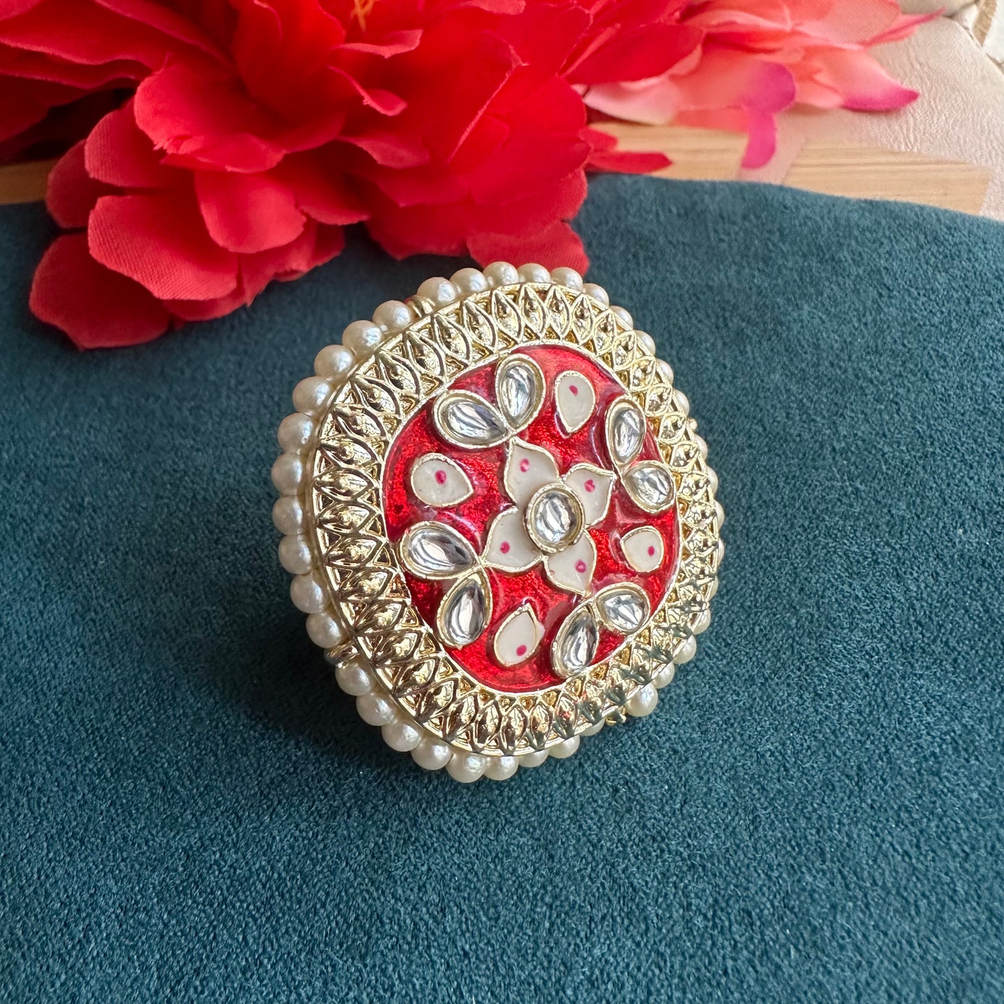 Meena Square Ring