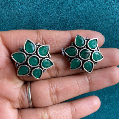 Emerald green studs