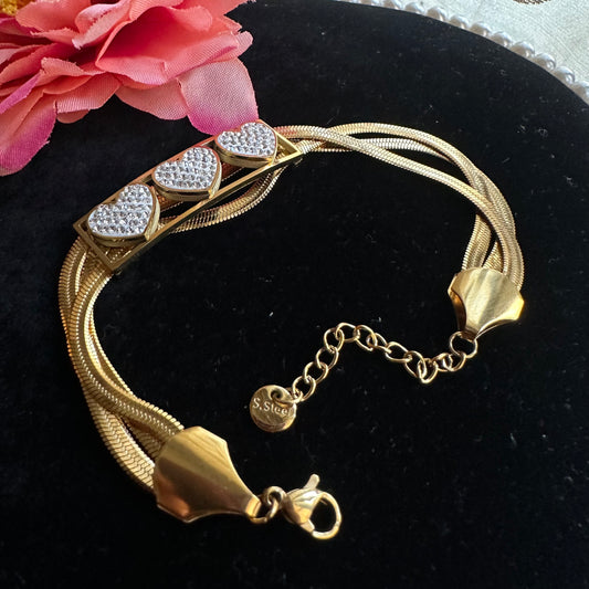 Matte Gold Heart Bracelet