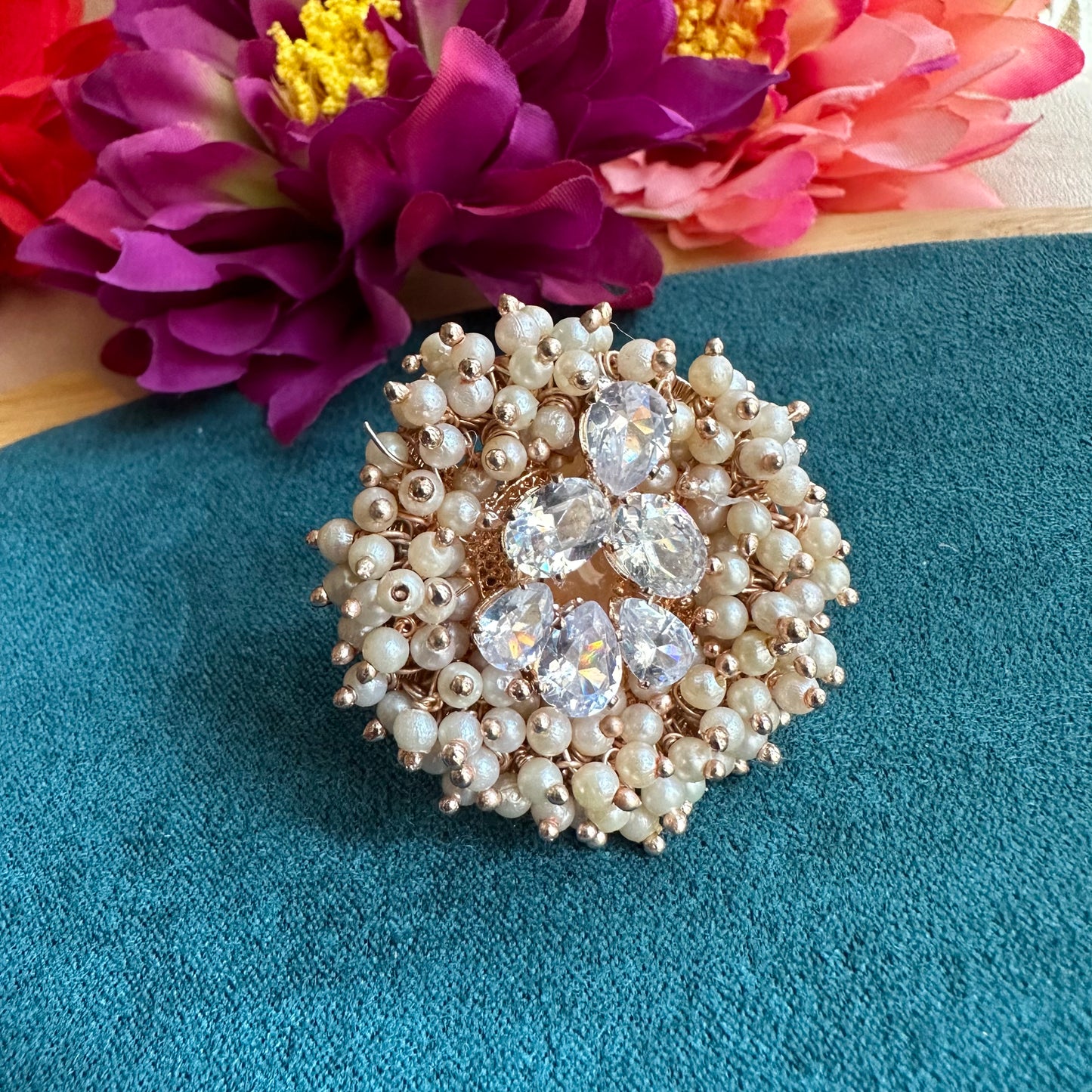 Rosegold Cluster Ring