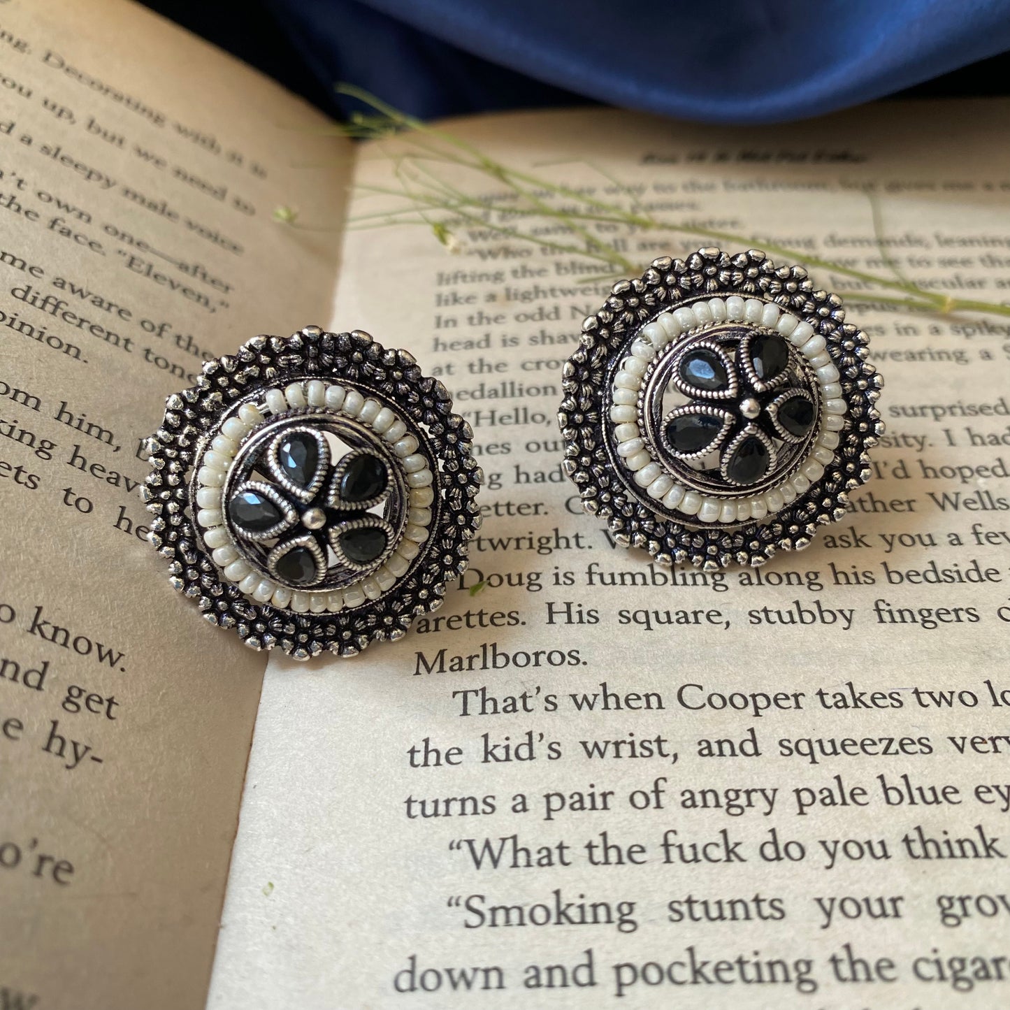 Misha Oxidised studs