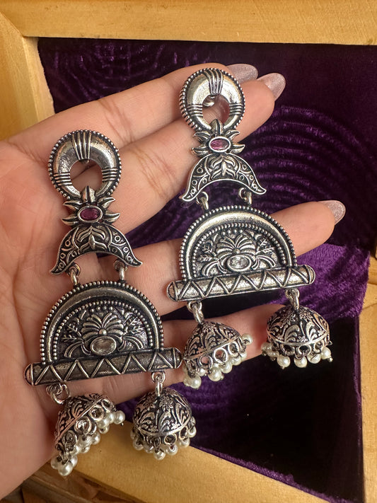 Shayari oxidized Jhumkas