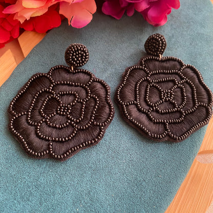 Rose Beaded Earrings