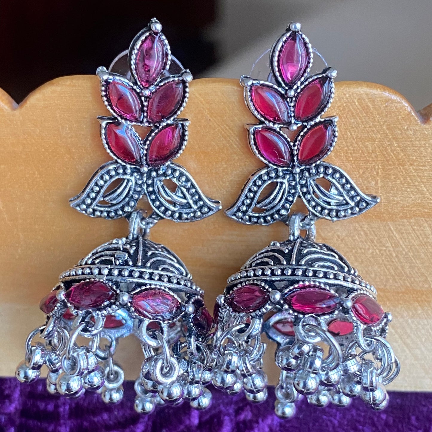 Leaf jhumkas