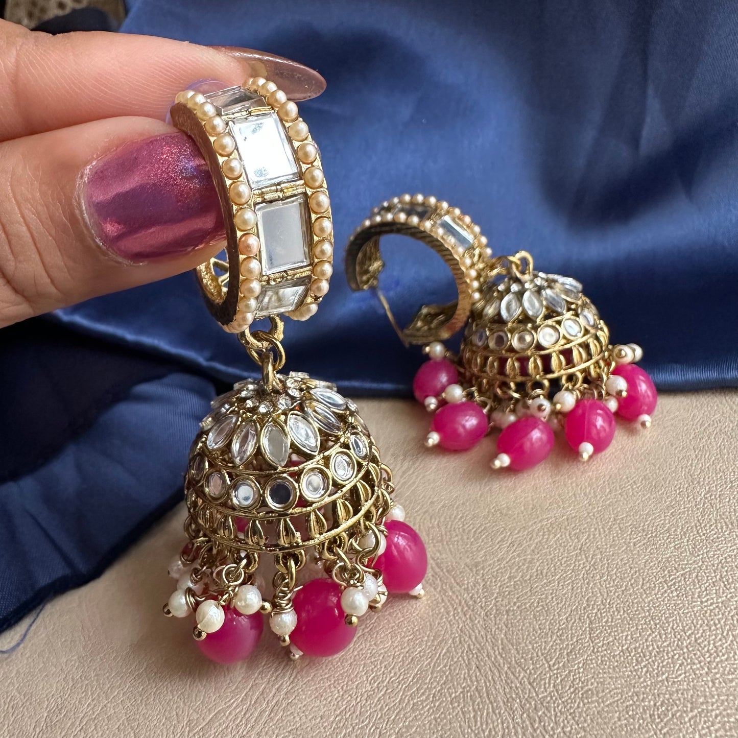 Preeta mirror jhumkas