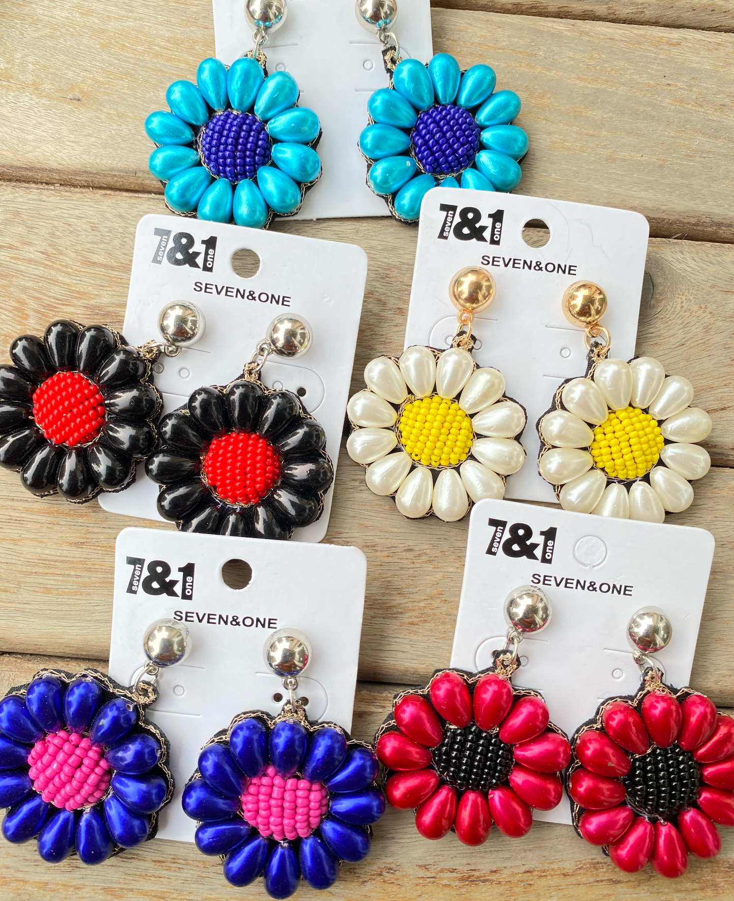 Sunflower beaded studs